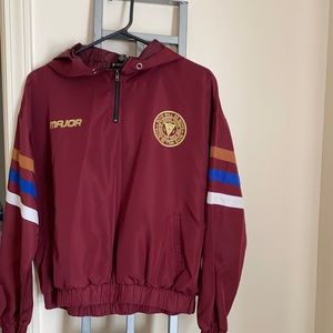 Burgundy windbreaker